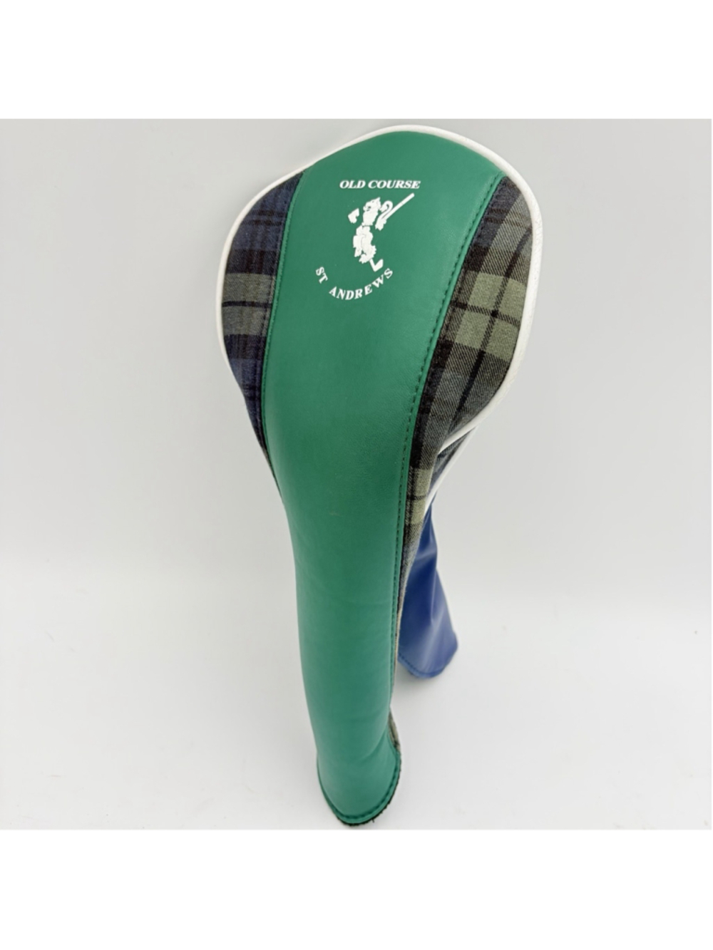 St Andrews Links Old Course Driver Headcover Green Leather Tartan Plaid Golf